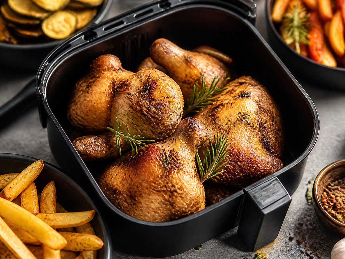 Air Fryer Meal Prep - Spannungsfeld: Literzahl gegen nutzbare Fläche